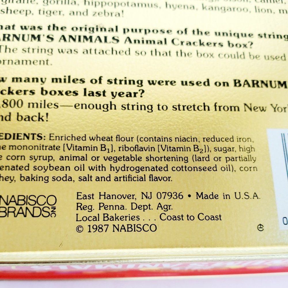 1987 Nabisco 85th Anniversary Barnum's Animal Crackers Tin Box - Picture 10 of 11